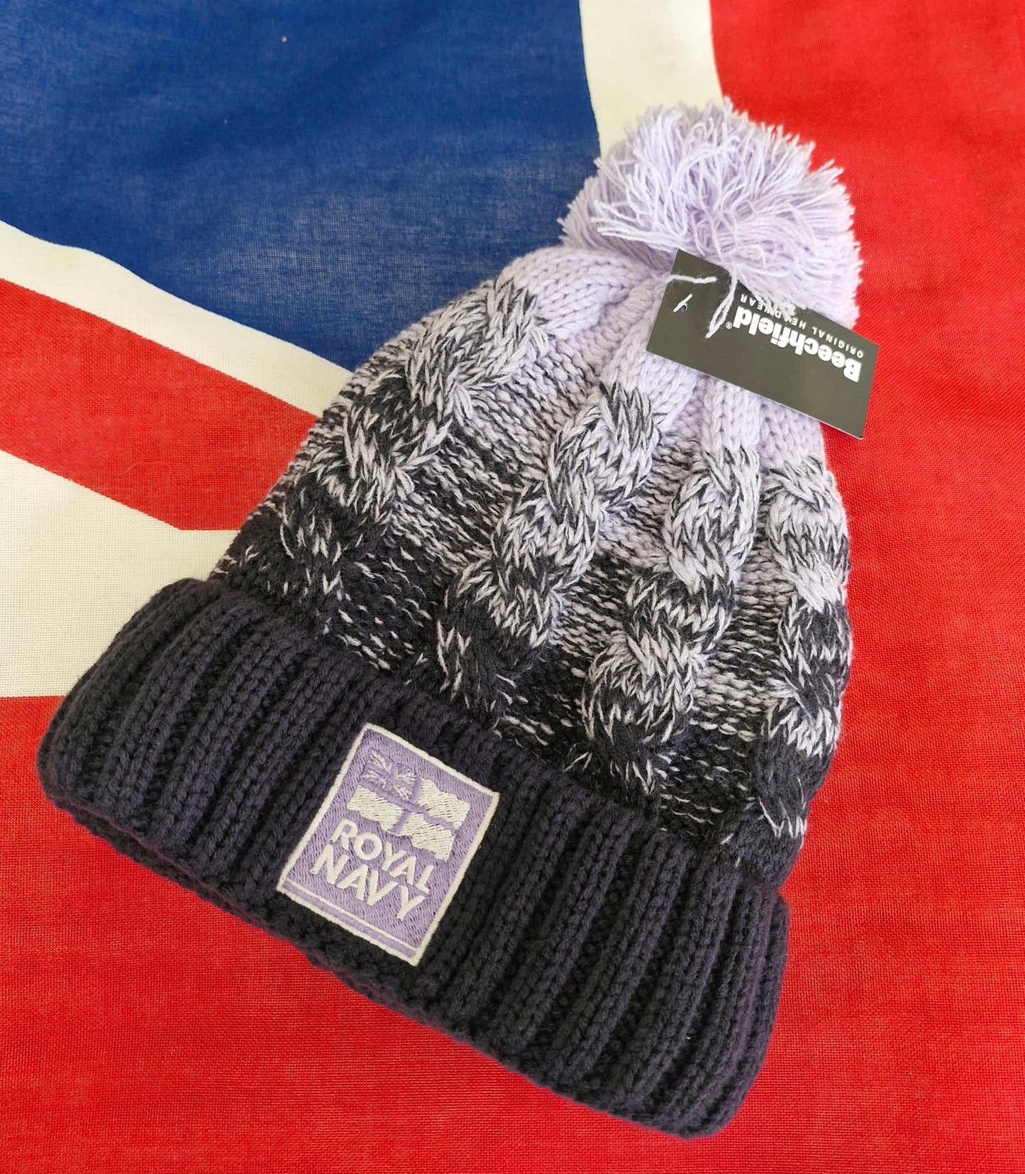 Royal Navy knitted bobble beanie
